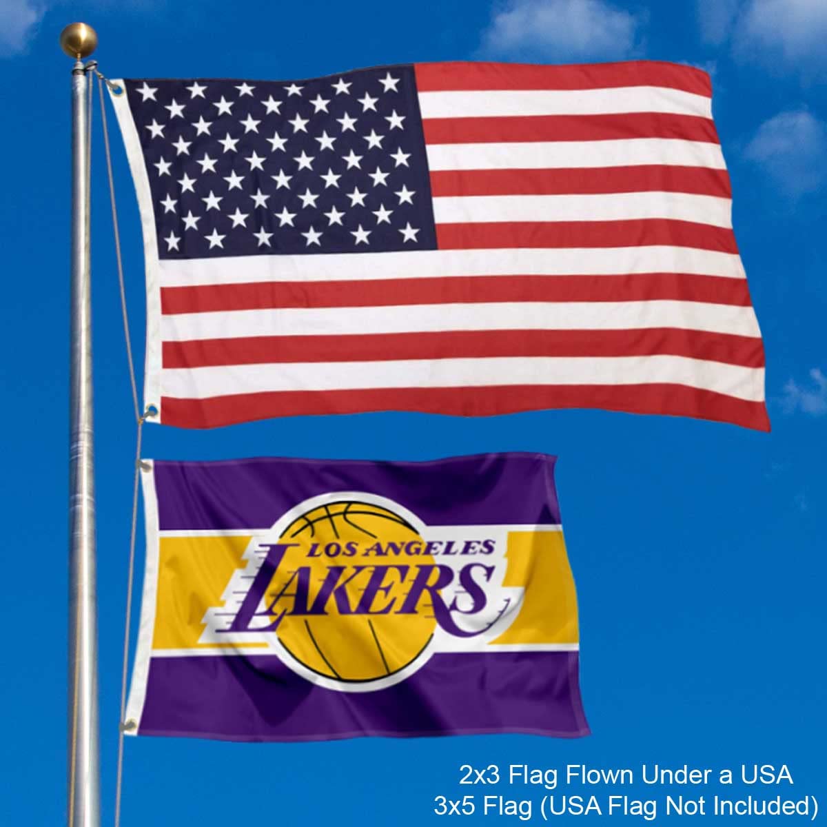WinCraft Los Angeles Lakers Small 2x3 Foot Banner Flag - Sports Collectibles, Sports Memorabilia, Sports Fan Shop, Sports Gifts