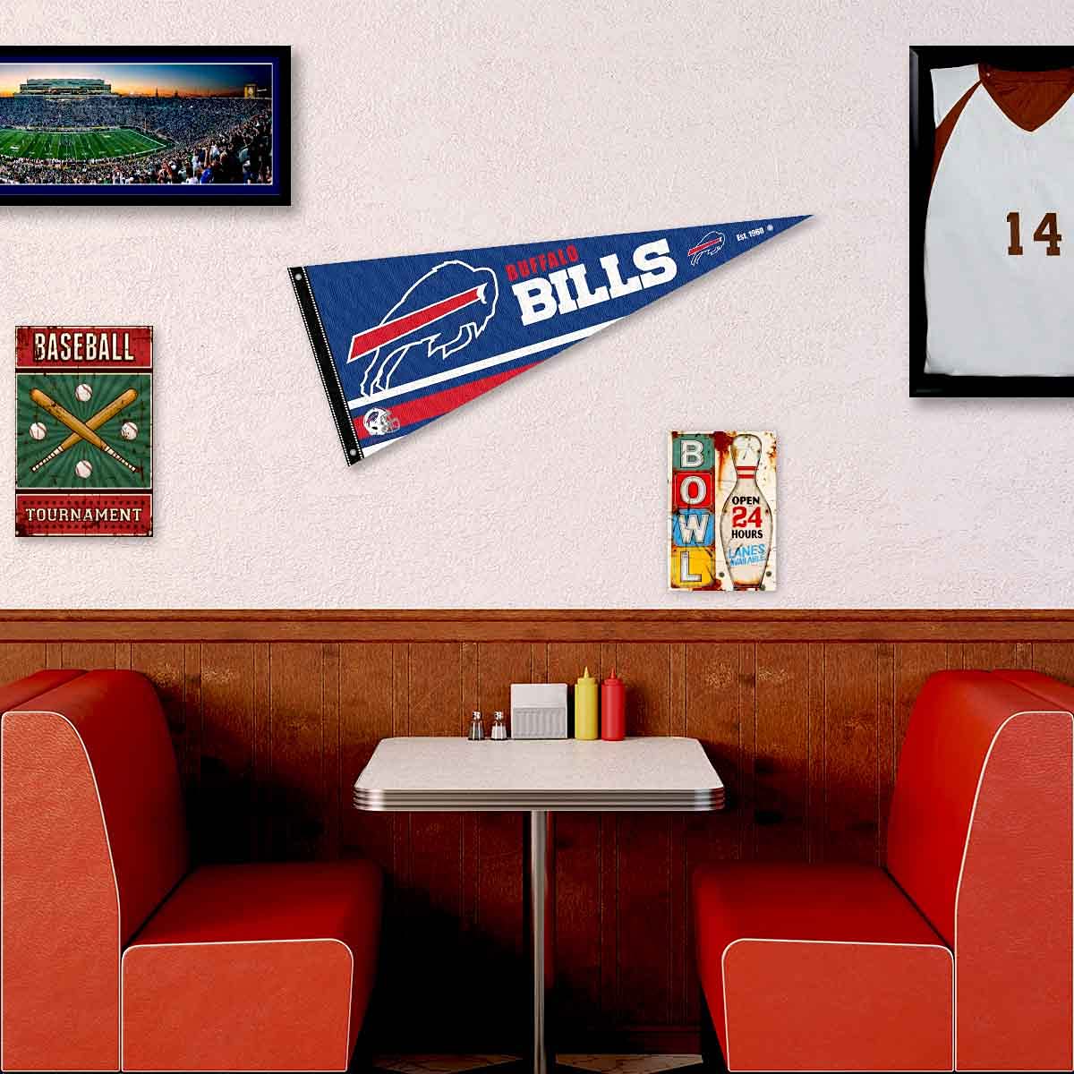 Buffalo Bills Pennant Banner and Wall Tack Pads - Sports Collectibles, Sports Memorabilia, Sports Fan Shop, Sports Gifts