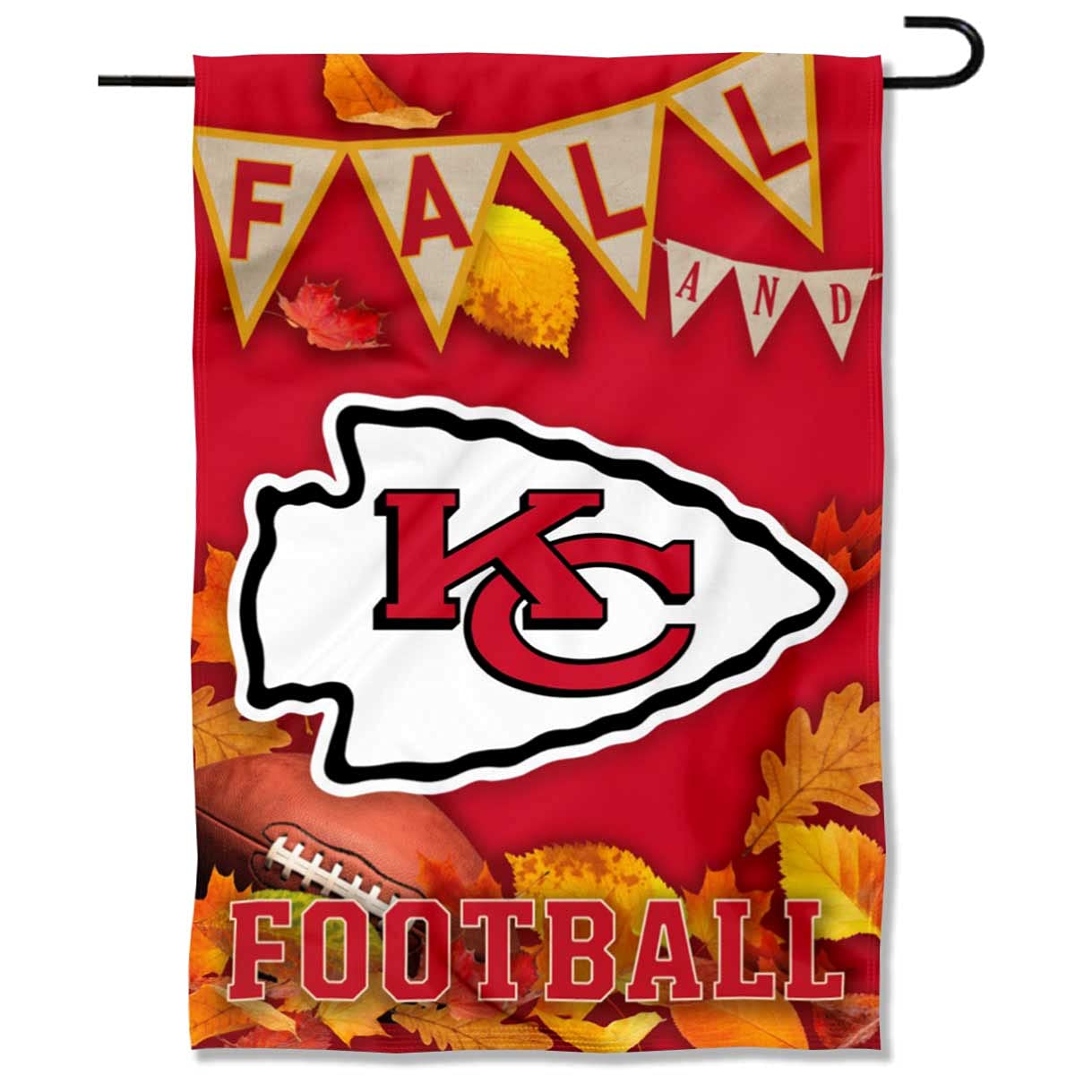 WinCraft Kansas City Chiefs Fall Leaves Decorative Football Garden Flag Double Sided Banner - Sports Collectibles, Sports Memorabilia, Sports Fan Shop, Sports Gifts