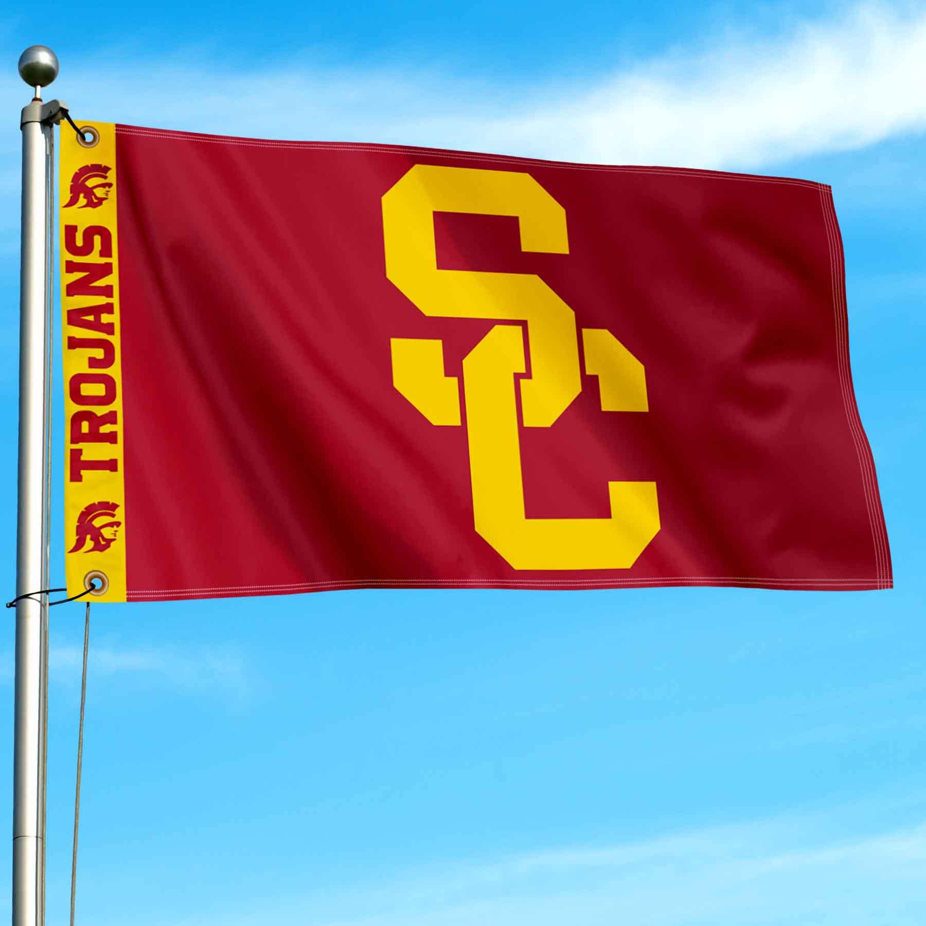 College Flags & Banners Co. USC Trojans Printed Header 3x5 Foot Banner Flag - Sports Collectibles, Sports Memorabilia, Sports Fan Shop, Sports Gifts