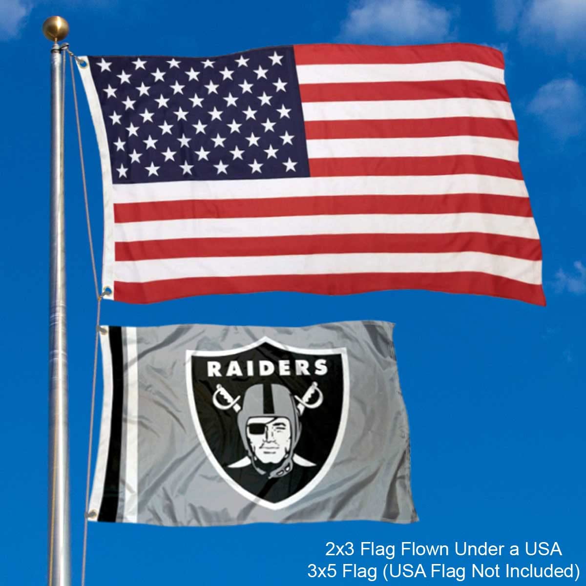 WinCraft Las Vegas Raiders 2x3 Feet Flag - Sports Collectibles, Sports Memorabilia, Sports Fan Shop, Sports Gifts