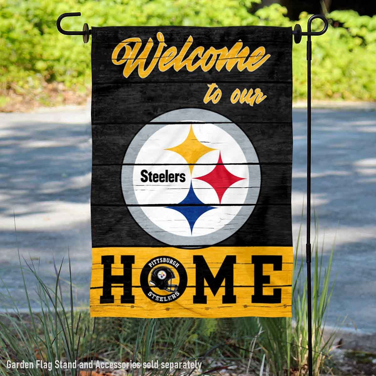WinCraft Pittsburgh Steelers Welcome Home Decorative Garden Flag Double Sided Banner - Sports Collectibles, Sports Memorabilia, Sports Fan Shop, Sports Gifts