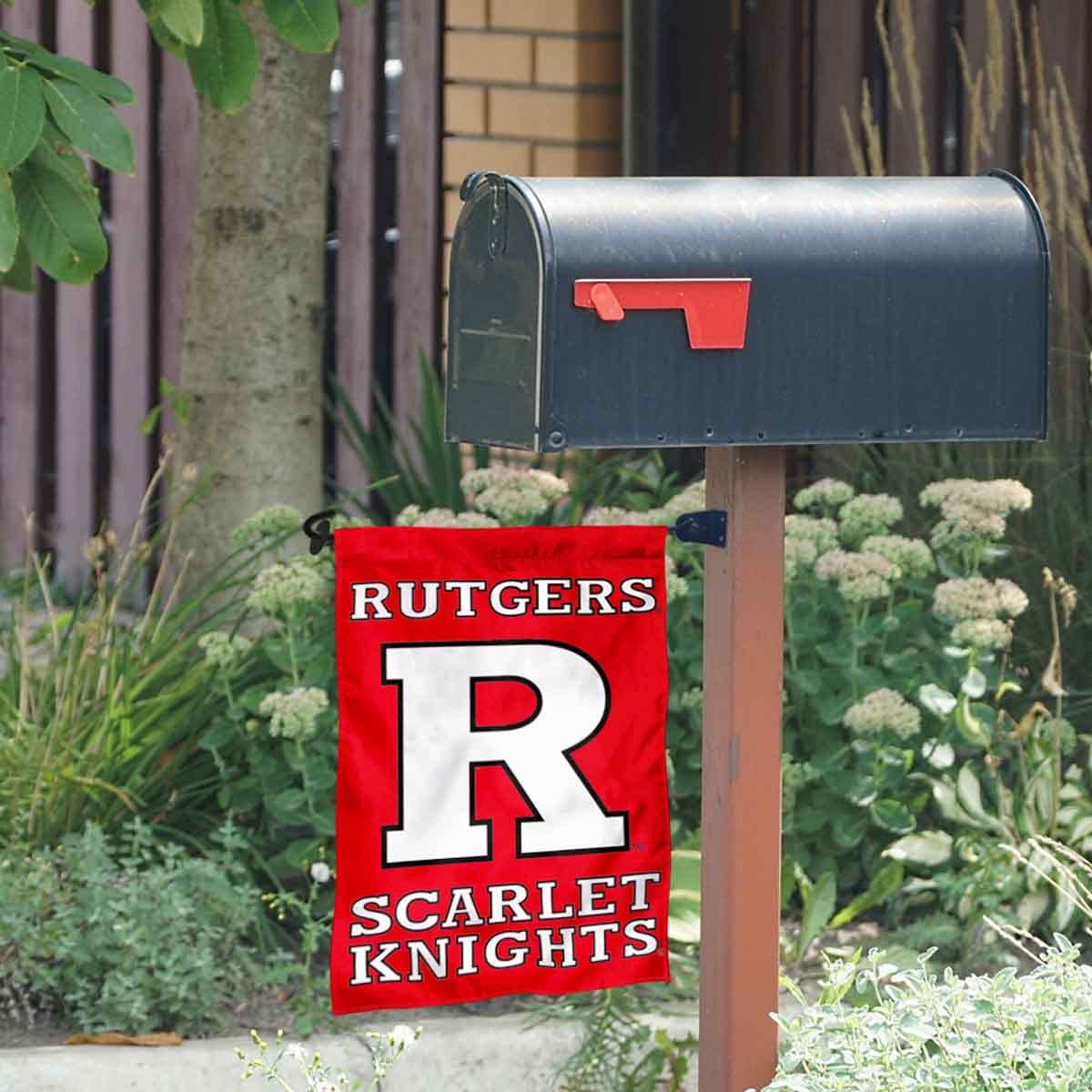 Rutgers University Garden Flag and Mailbox Post Pole Mount Holder Set - Sports Collectibles, Sports Memorabilia, Sports Fan Shop, Sports Gifts