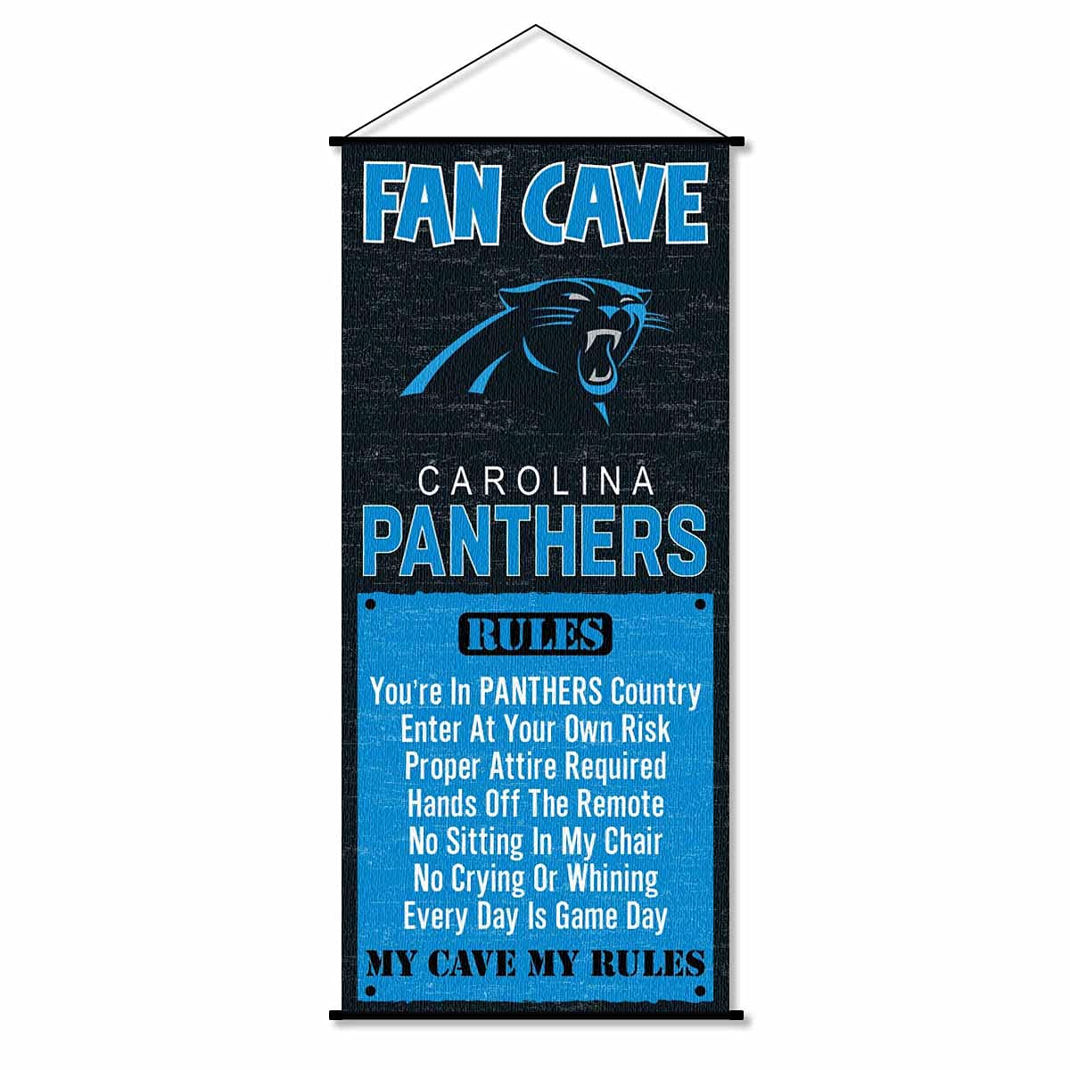 WinCraft Carolina Panthers Man Cave Fan Banner Wall Door Scroll - Sports Collectibles, Sports Memorabilia, Sports Fan Shop, Sports Gifts
