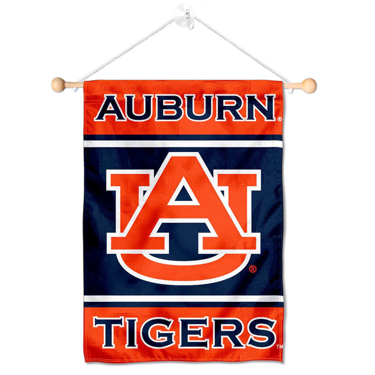 College Flags & Banners Co. Auburn Window Wall Banner Hanging Flag with Suction Cup - Sports Collectibles, Sports Memorabilia, Sports Fan Shop, Sports Gifts