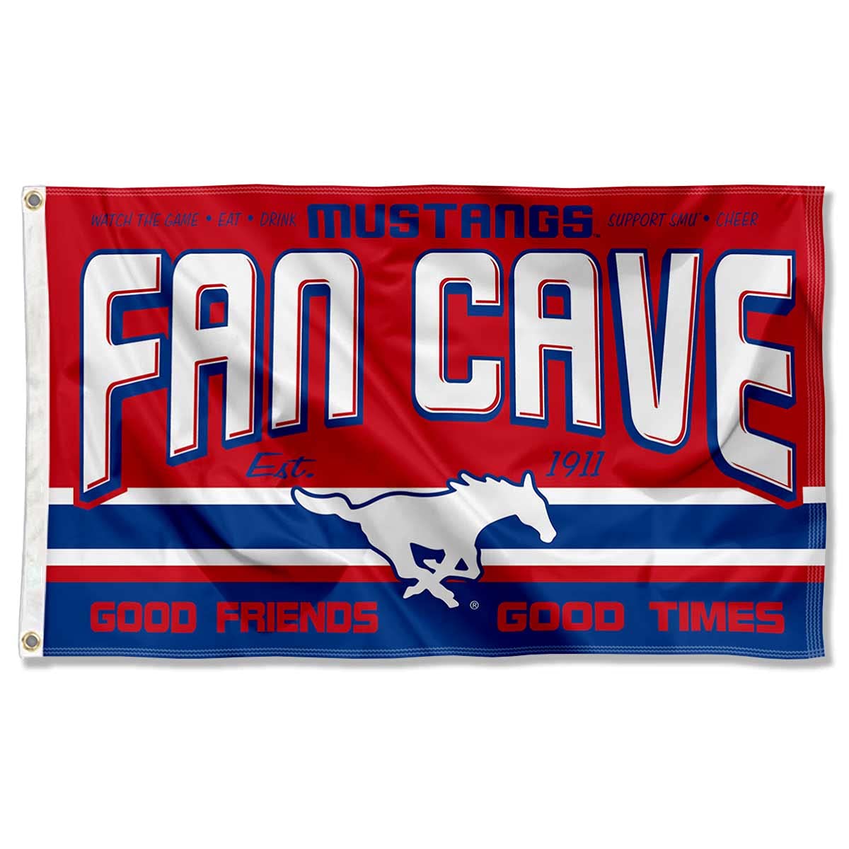 Southern Methodist Mustangs Fan Man Cave Banner Flag - Sports Collectibles, Sports Memorabilia, Sports Fan Shop, Sports Gifts
