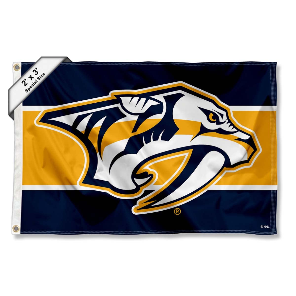 WinCraft Nashville Predators Small 2x3 Foot Banner Flag - Sports Collectibles, Sports Memorabilia, Sports Fan Shop, Sports Gifts