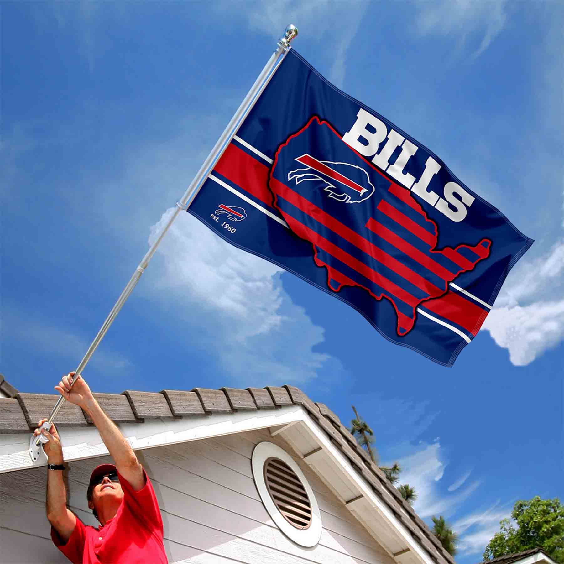 Buffalo Bills USA Country Banner and Tapestry Wall Tack Pads - Sports Collectibles, Sports Memorabilia, Sports Fan Shop, Sports Gifts