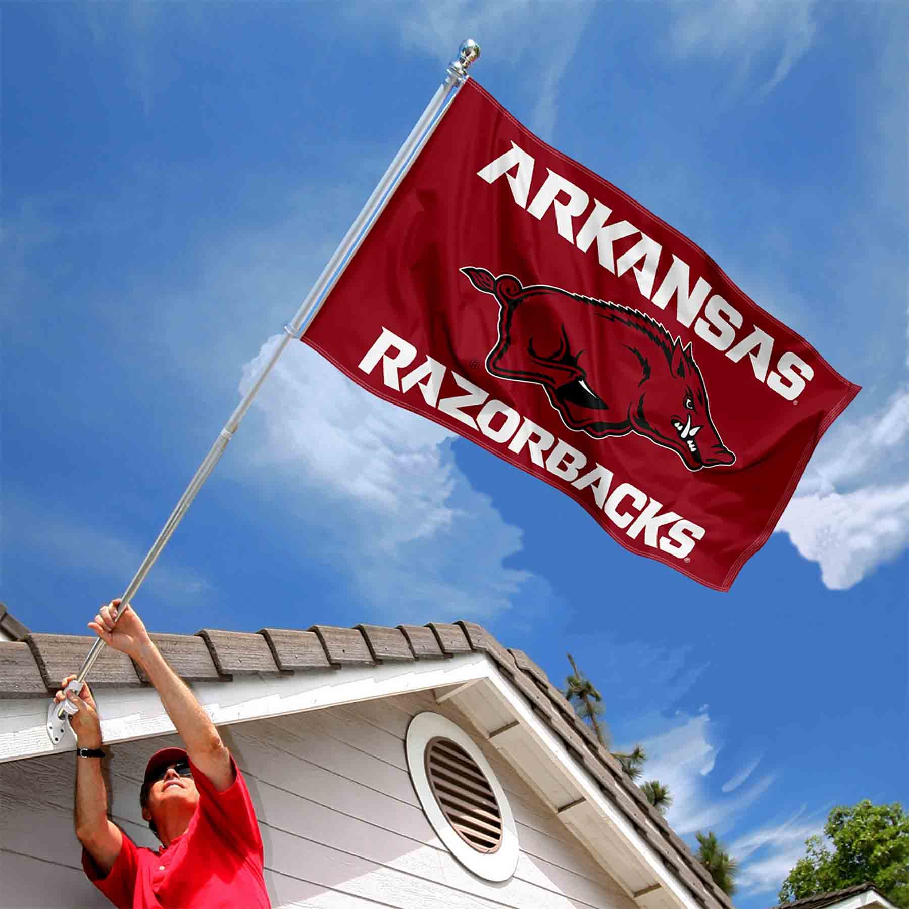 College Flags & Banners Co. Arkansas New Logo Flag - Sports Collectibles, Sports Memorabilia, Sports Fan Shop, Sports Gifts