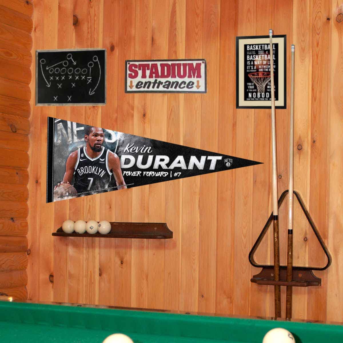 WinCraft Brooklyn Nets Durant Pennant Flag - Sports Collectibles, Sports Memorabilia, Sports Fan Shop, Sports Gifts