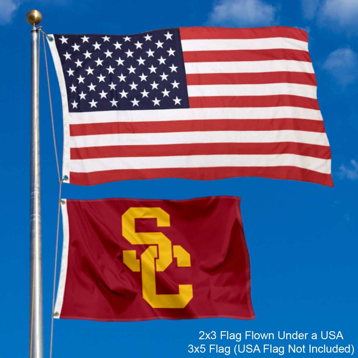 College Flags & Banners Co. USC Trojans Small 2x3 Foot Flag - Sports Collectibles, Sports Memorabilia, Sports Fan Shop, Sports Gifts