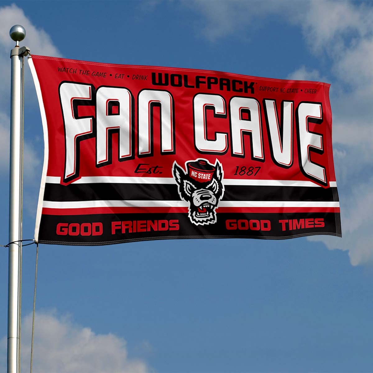 North Carolina State Wolfpack Fan Man Cave Banner Flag - Sports Collectibles, Sports Memorabilia, Sports Fan Shop, Sports Gifts