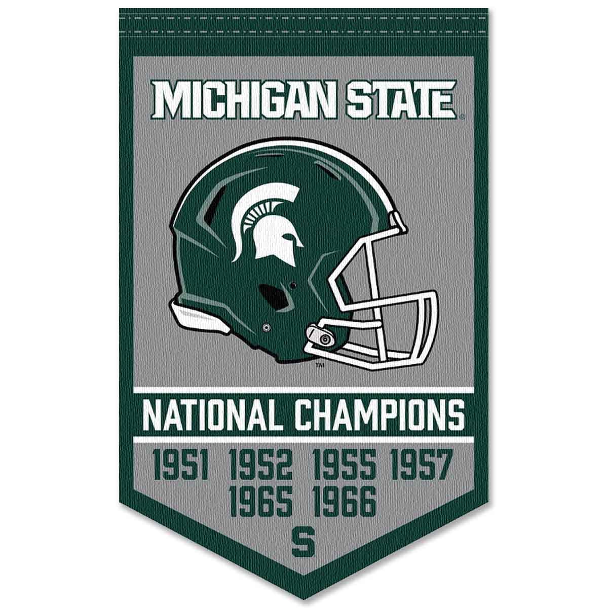 Michigan State Spartans Football National Champions Banner - Sports Collectibles, Sports Memorabilia, Sports Fan Shop, Sports Gifts