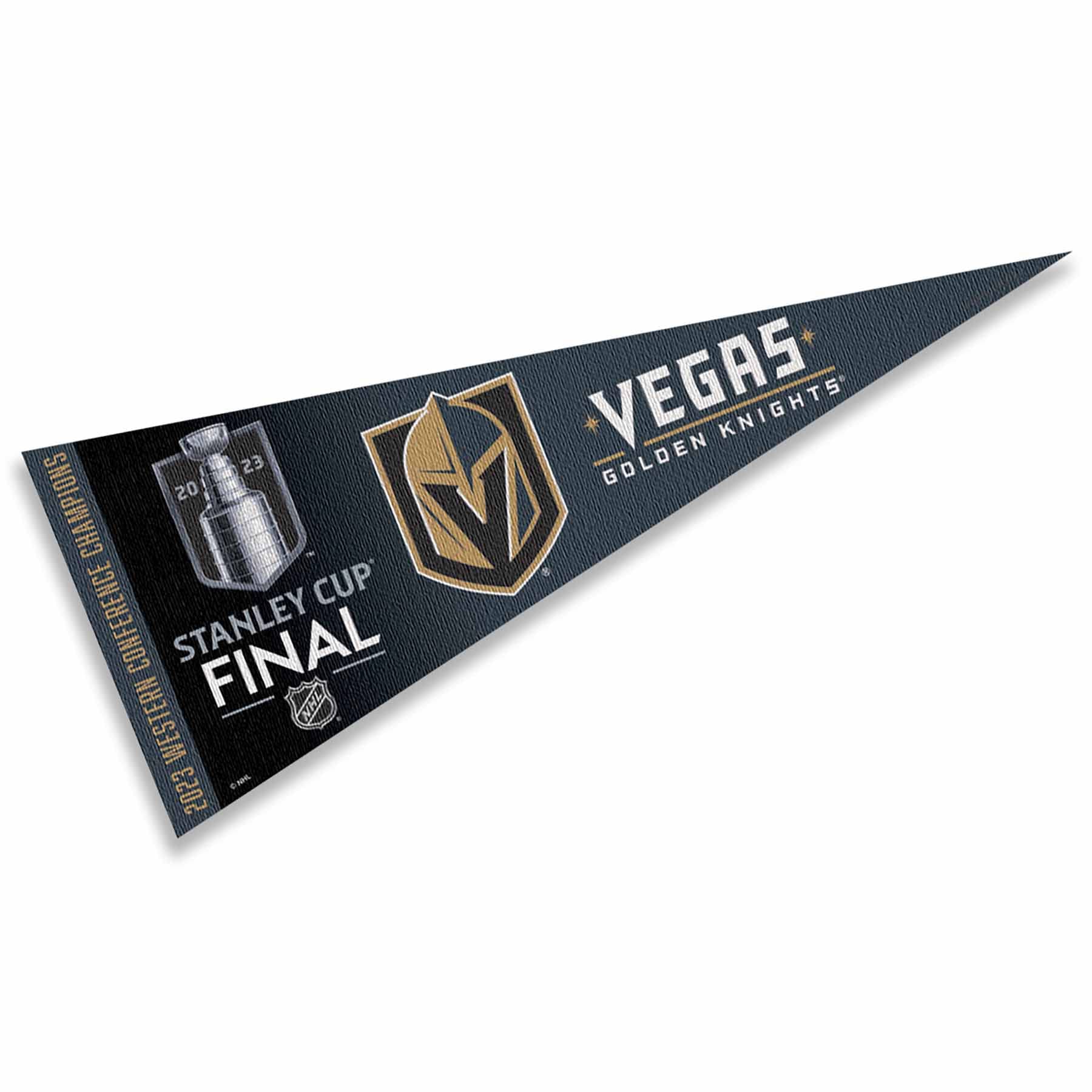 WinCraft Vegas Golden Knights 2023 Stanley Cup Final Pennant Flag - Sports Collectibles, Sports Memorabilia, Sports Fan Shop, Sports Gifts