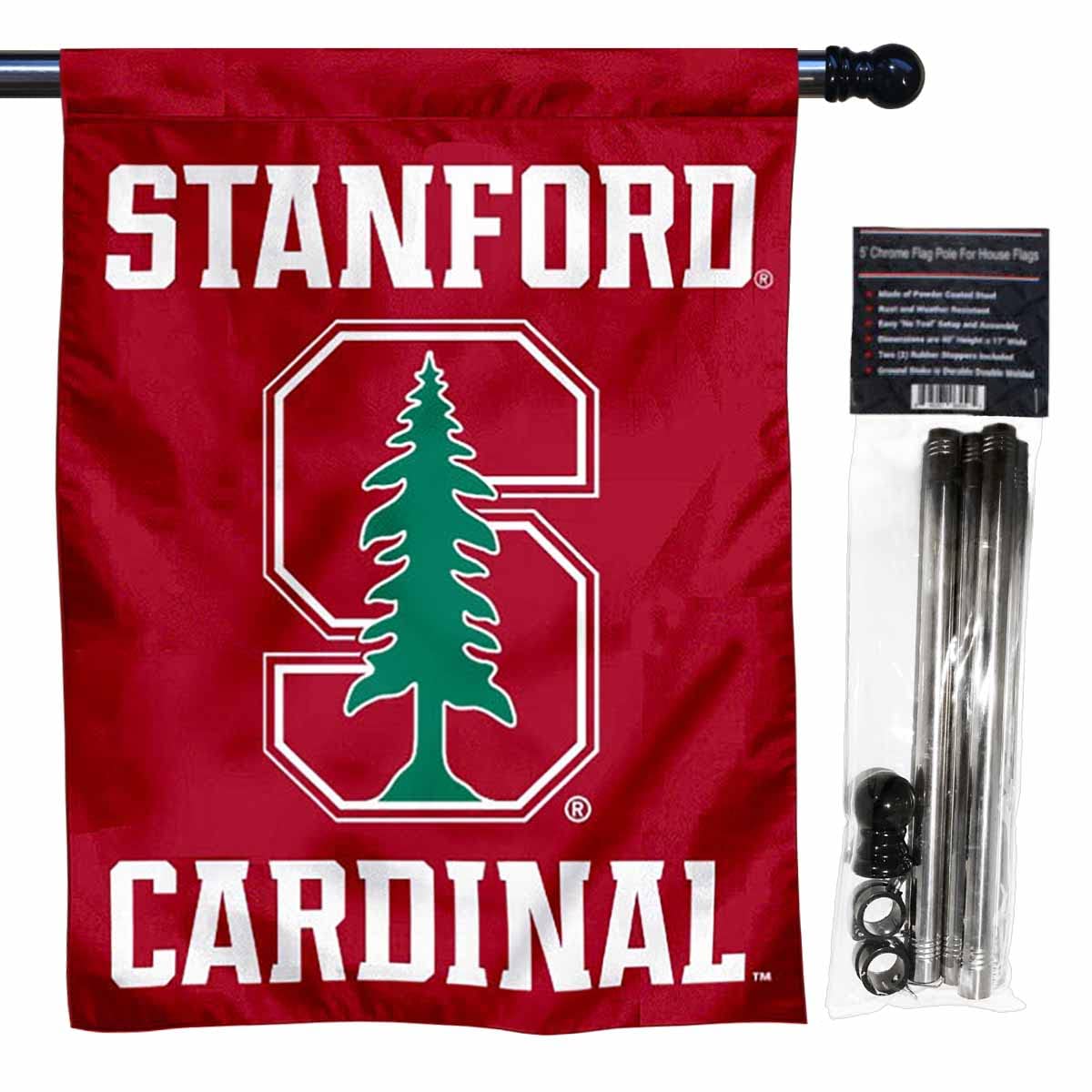 College Flags & Banners Co. - Chicago Maroons House Flag with Flag Pole Set - Sports Collectibles, Sports Memorabilia, Sports Fan Shop, Sports Gifts