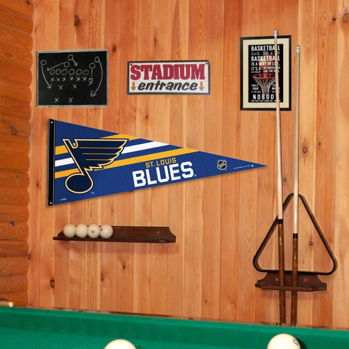 St. Louis Blues Pennant Flag and Wall Tack Pads Mounts - Sports Collectibles, Sports Memorabilia, Sports Fan Shop, Sports Gifts