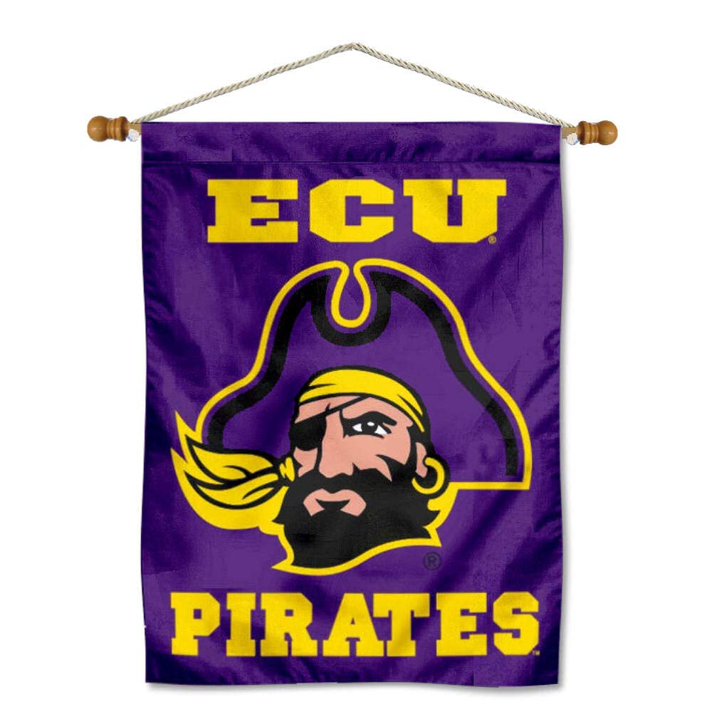 ECU Pirates Logo House Flag and Wood Banner Pole Set - Sports Collectibles, Sports Memorabilia, Sports Fan Shop, Sports Gifts