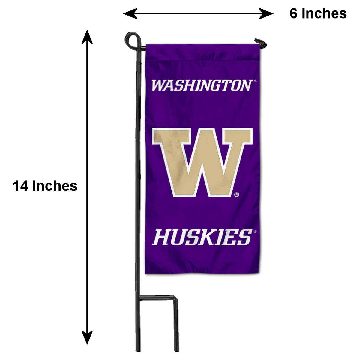 College Flags & Banners Co. Washington Huskies Mini Garden and Flower Pot Flag Topper - Sports Collectibles, Sports Memorabilia, Sports Fan Shop, Sports Gifts