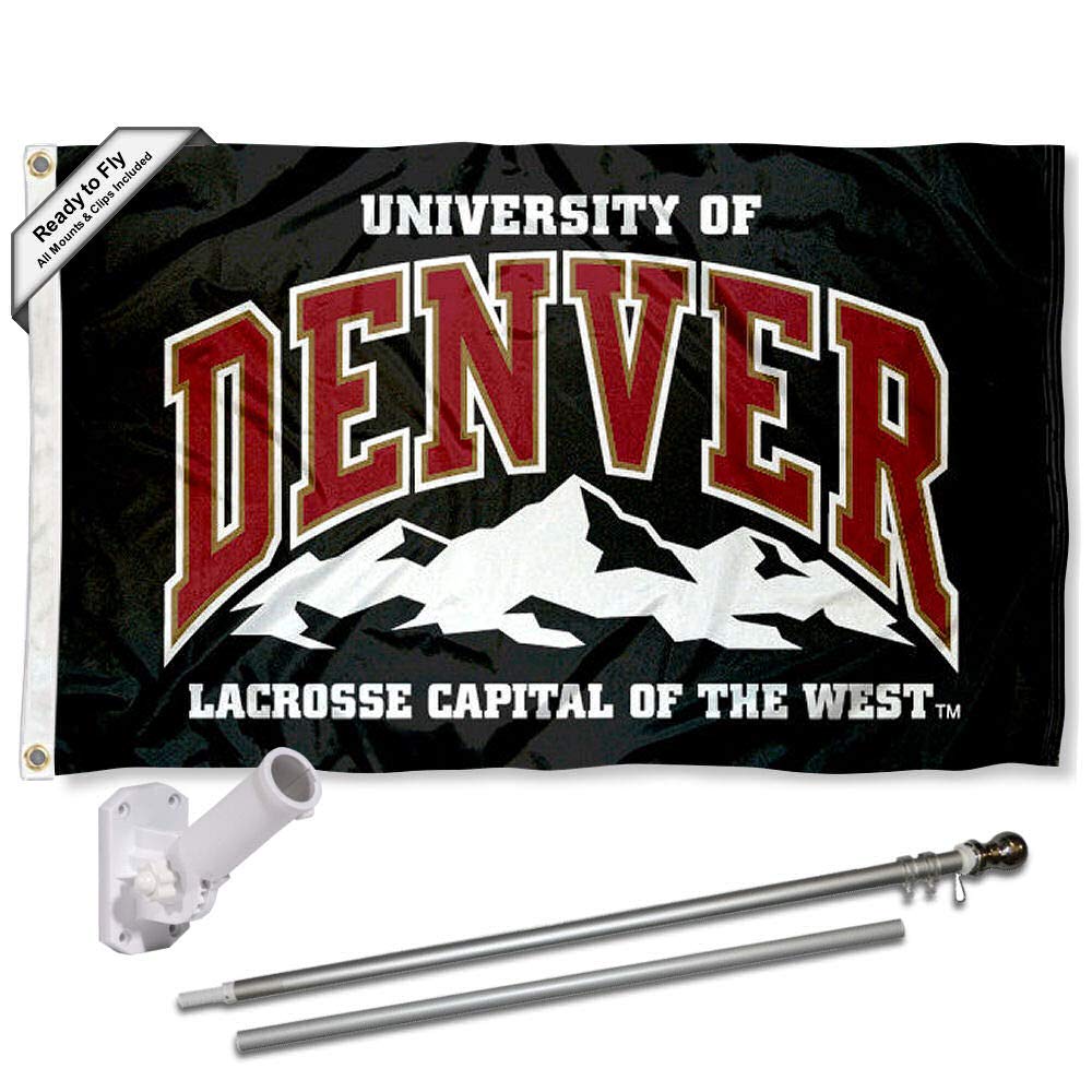College Flags & Banners Co. University of Denver Flag and Pole Bracket Mount Bundle - Sports Collectibles, Sports Memorabilia, Sports Fan Shop, Sports Gifts