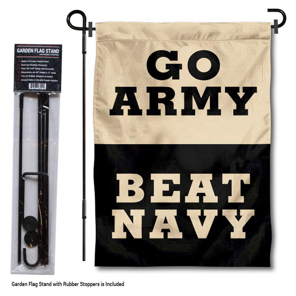 College Flags & Banners Co. Army Black Knights Beat Navy Garden Flag with Stand Holder - Sports Collectibles, Sports Memorabilia, Sports Fan Shop, Sports Gifts