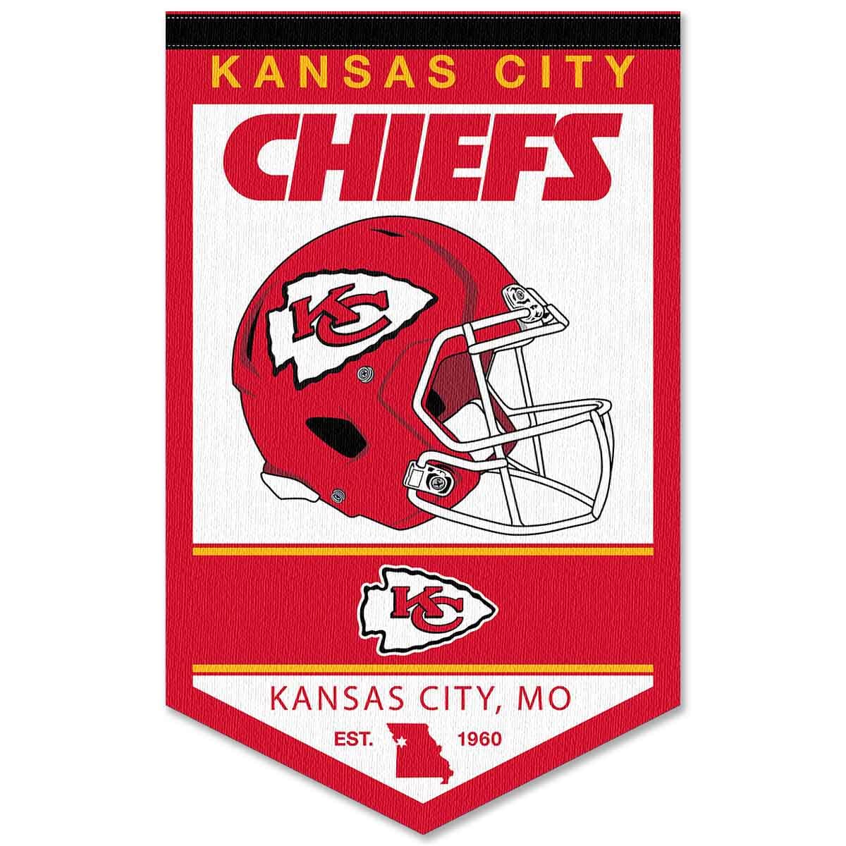 WinCraft Kansas City Chiefs Heritage History Banner Pennant - Sports Collectibles, Sports Memorabilia, Sports Fan Shop, Sports Gifts