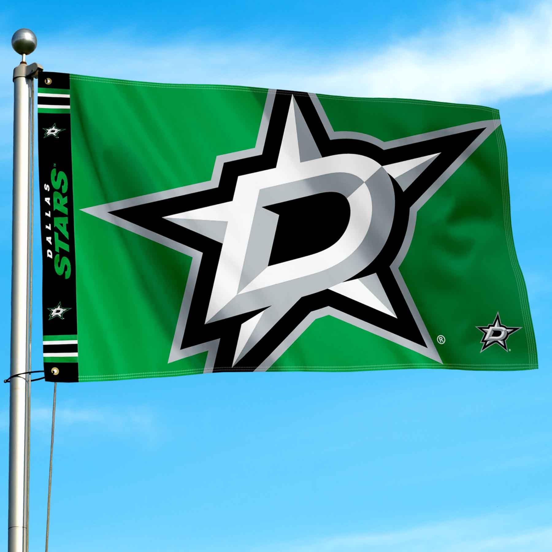 WinCraft Dallas Stars Printed Header 3x5 Premium Banner Flag - Sports Collectibles, Sports Memorabilia, Sports Fan Shop, Sports Gifts