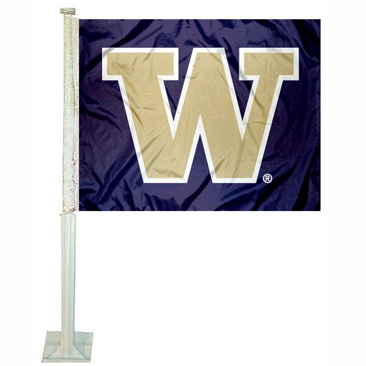 College Flags & Banners Co. Washington Huskies Car Flag - Sports Collectibles, Sports Memorabilia, Sports Fan Shop, Sports Gifts