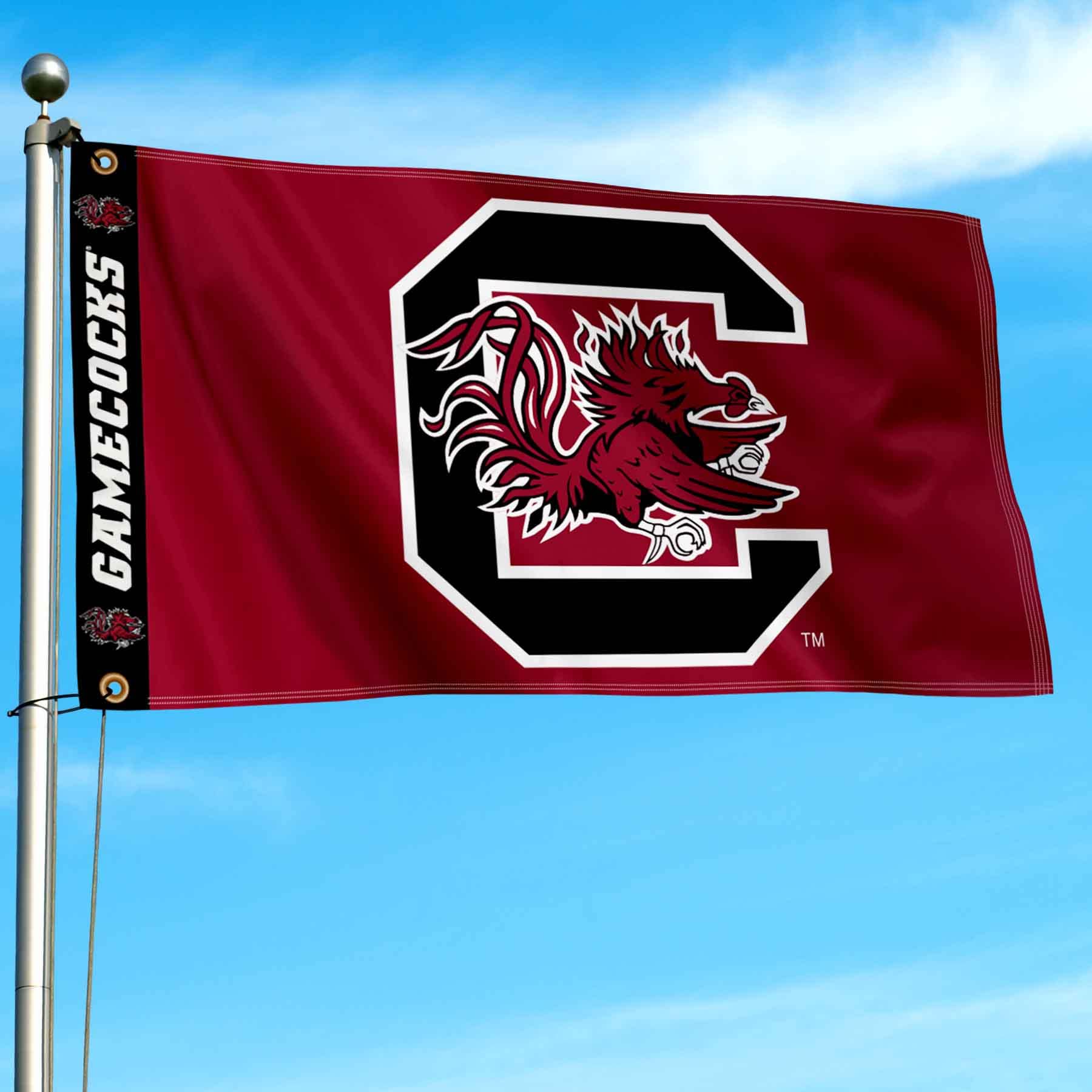 College Flags & Banners Co. South Carolina Gamecocks Printed Header 3x5 Foot Banner Flag - Sports Collectibles, Sports Memorabilia, Sports Fan Shop, Sports Gifts