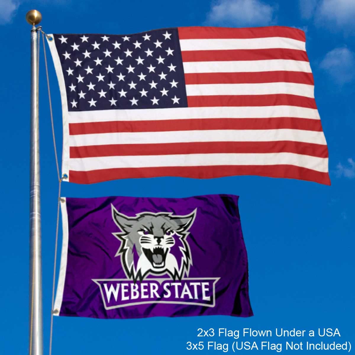 College Flags & Banners Co. Weber State Wildcats 2x3 Foot Flag - Sports Collectibles, Sports Memorabilia, Sports Fan Shop, Sports Gifts