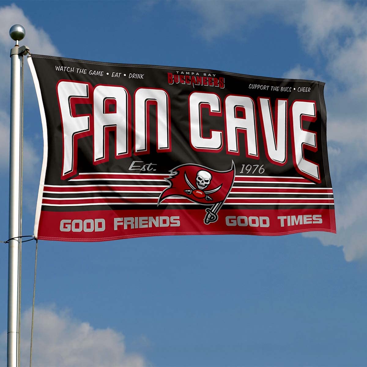WinCraft Tampa Bay Buccaneers Fan Man Cave Banner Flag - Sports Collectibles, Sports Memorabilia, Sports Fan Shop, Sports Gifts