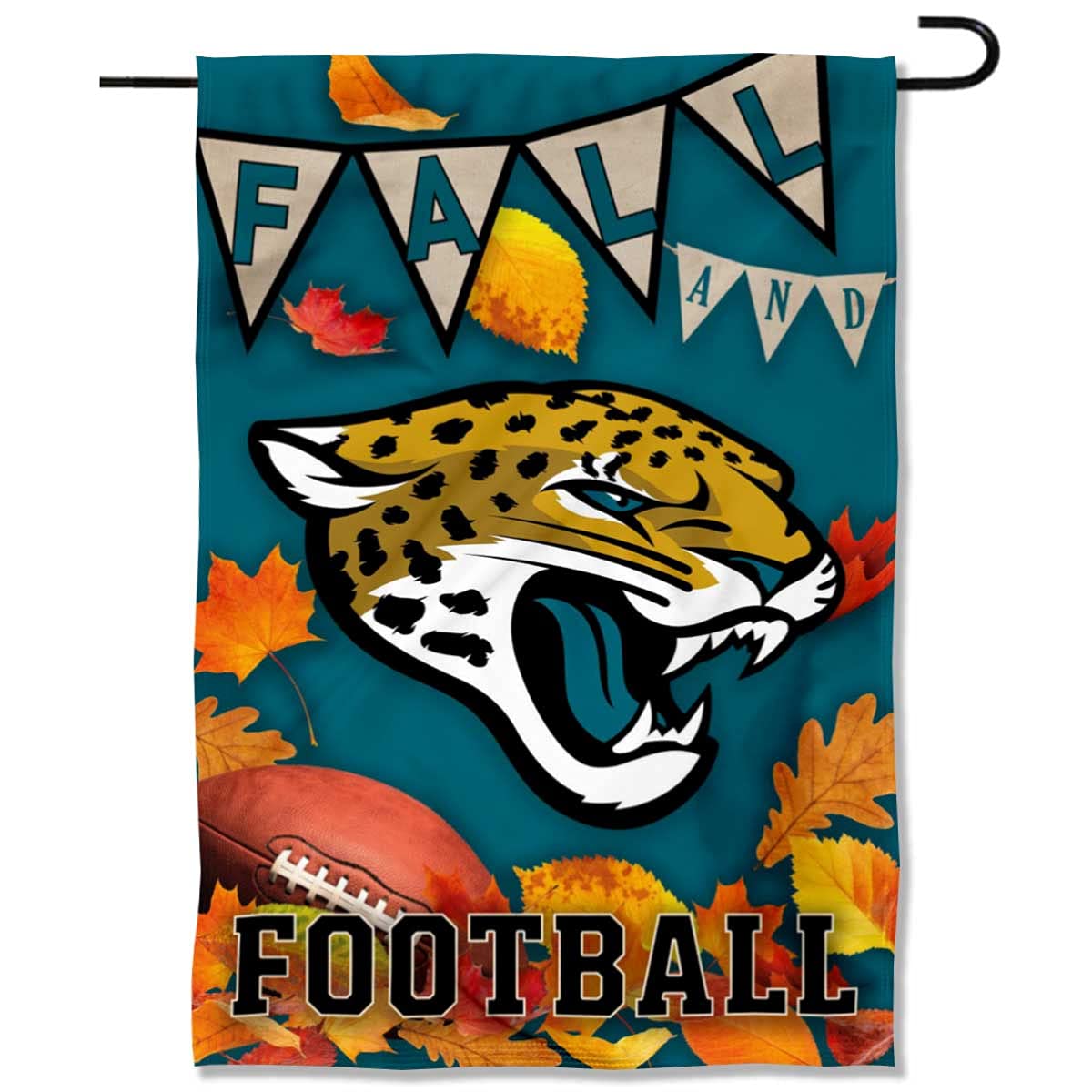 WinCraft Jacksonville Jaguars Fall Leaves Decorative Football Garden Flag Double Sided Banner - Sports Collectibles, Sports Memorabilia, Sports Fan Shop, Sports Gifts