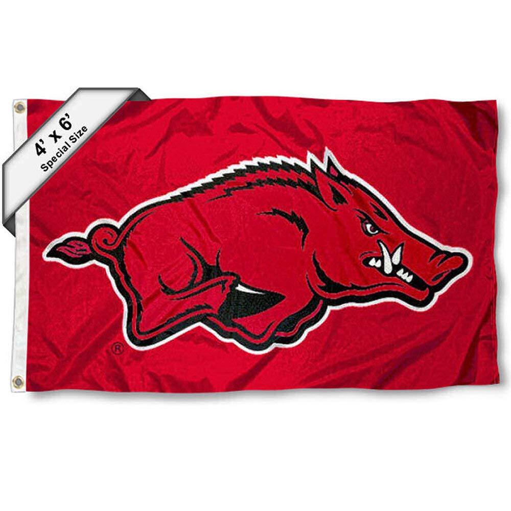 College Flags & Banners Co. Arkansas Razorbacks 4 ft x 6 ft Flag - Sports Collectibles, Sports Memorabilia, Sports Fan Shop, Sports Gifts
