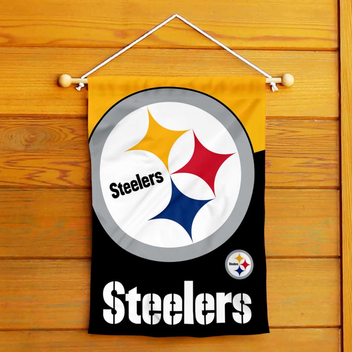 WinCraft Pittsburgh Steelers Large Logo Double Sided Garden Banner Flag - Sports Collectibles, Sports Memorabilia, Sports Fan Shop, Sports Gifts