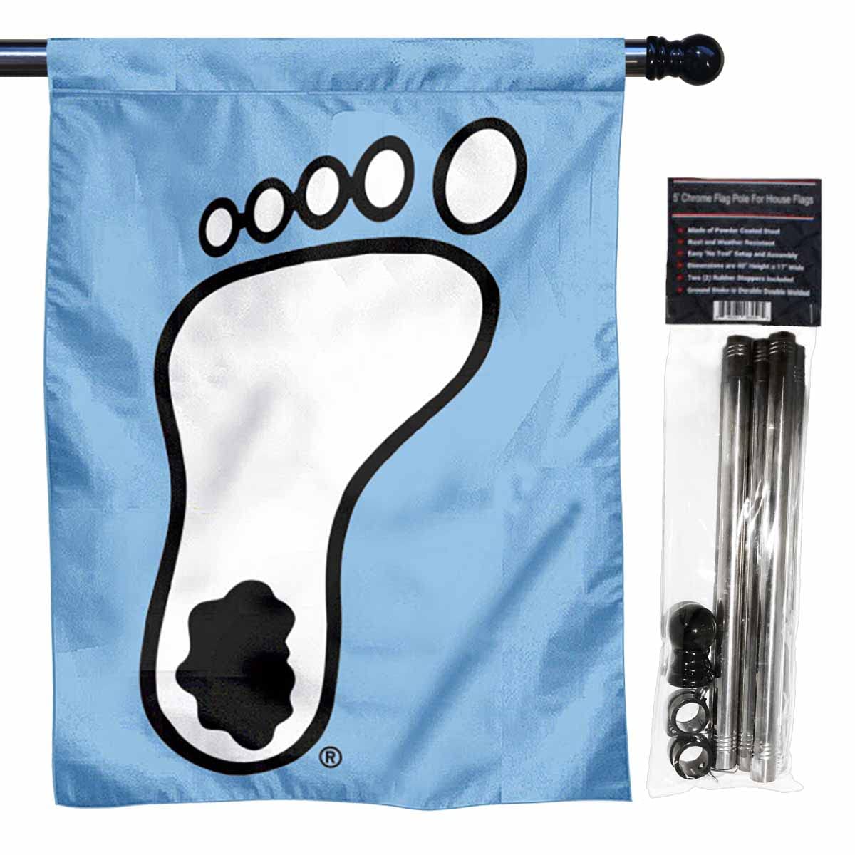 College Flags & Banners Co. University of North Carolina Heel House Flag with Flag Pole Set - Sports Collectibles, Sports Memorabilia, Sports Fan Shop, Sports Gifts