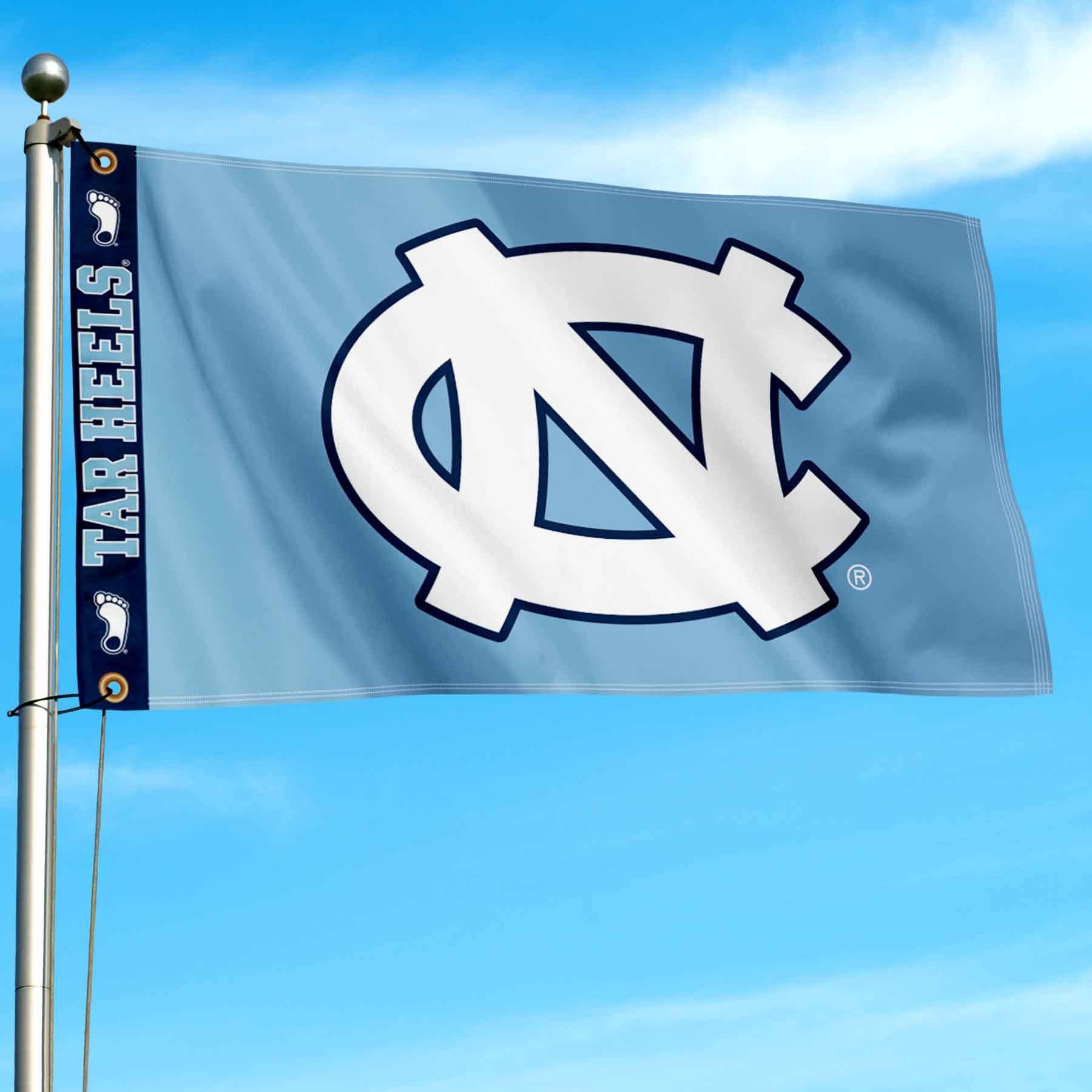 College Flags & Banners Co. UNC Tar Heels Printed Header 3x5 Foot Banner Flag - Sports Collectibles, Sports Memorabilia, Sports Fan Shop, Sports Gifts