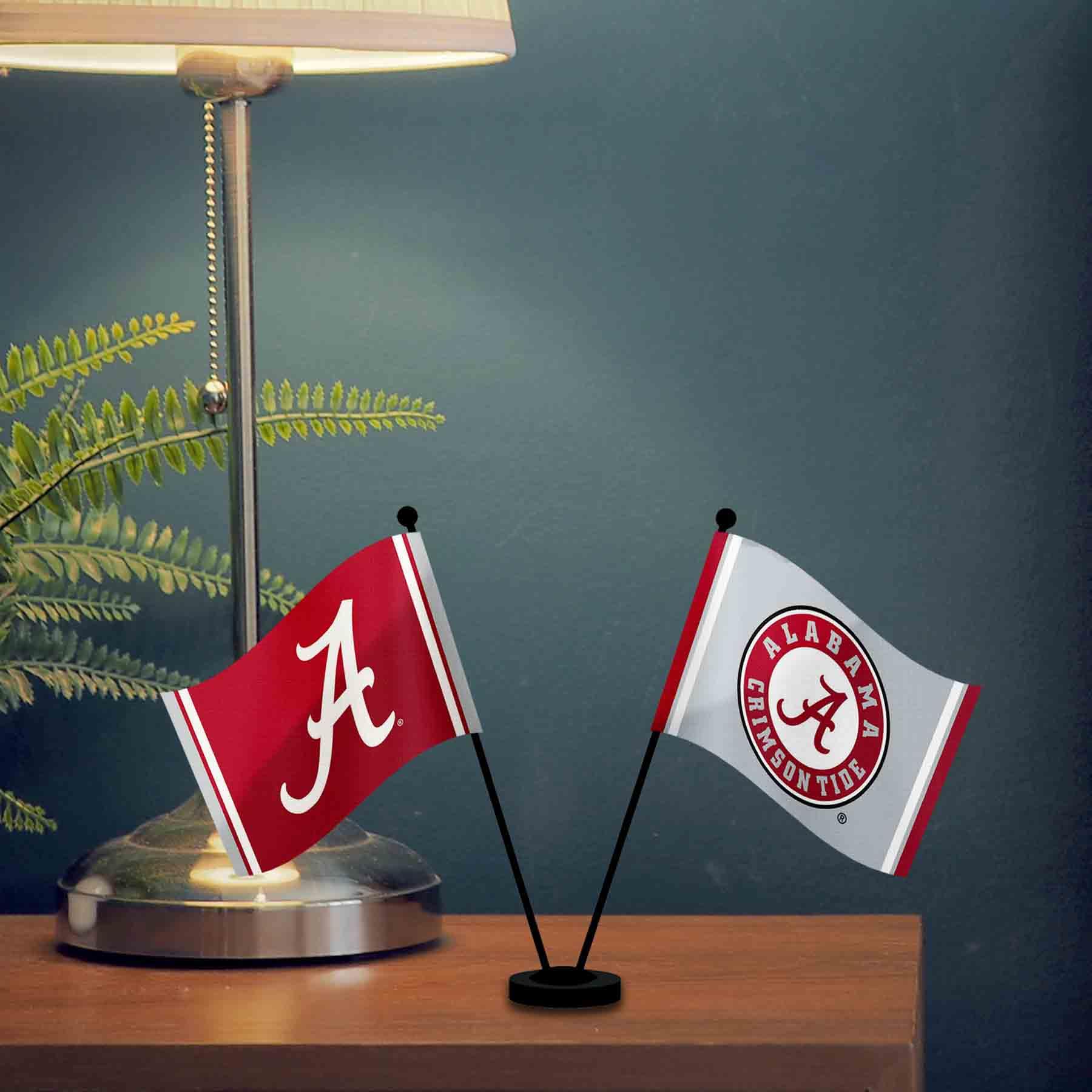 WinCraft Alabama Crimson Tide Desk and Table Top Flags - Sports Collectibles, Sports Memorabilia, Sports Fan Shop, Sports Gifts