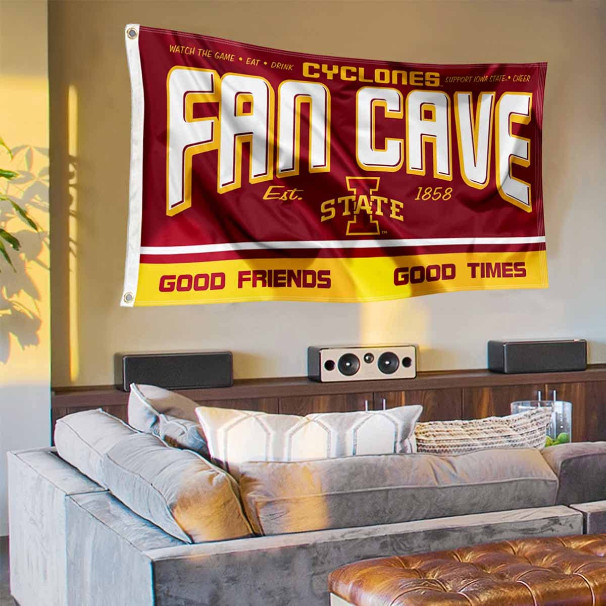 Iowa State Cyclones Fan Man Cave Banner Flag - Sports Collectibles, Sports Memorabilia, Sports Fan Shop, Sports Gifts