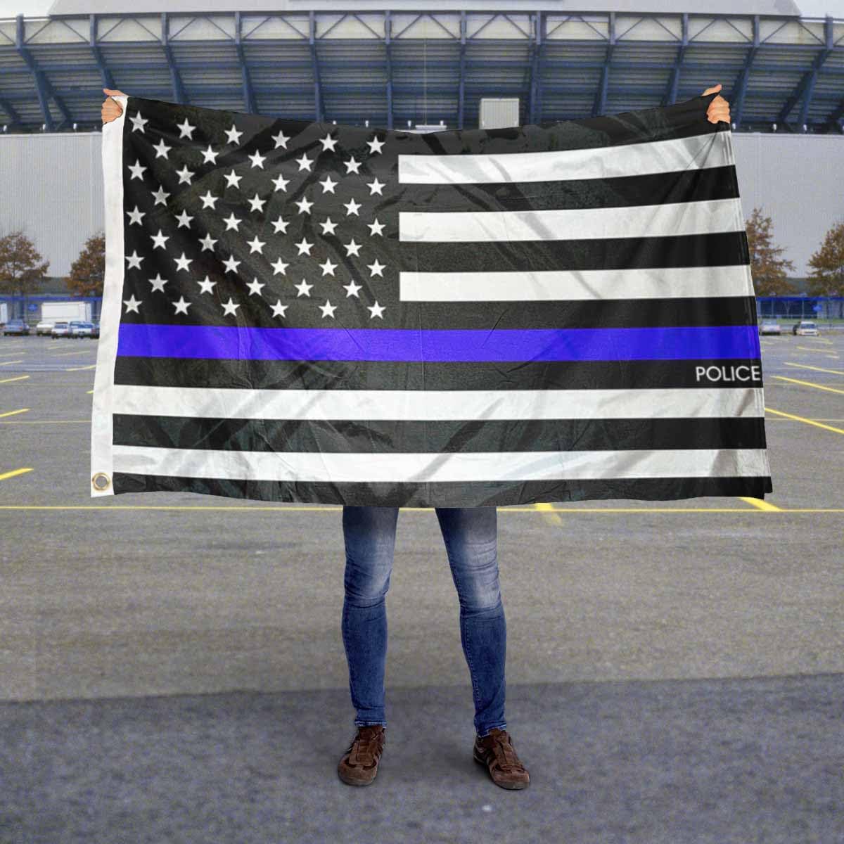Sports Flags Pennants Company Police Thin Line Flag 3x5 Foot Banner - Sports Collectibles, Sports Memorabilia, Sports Fan Shop, Sports Gifts