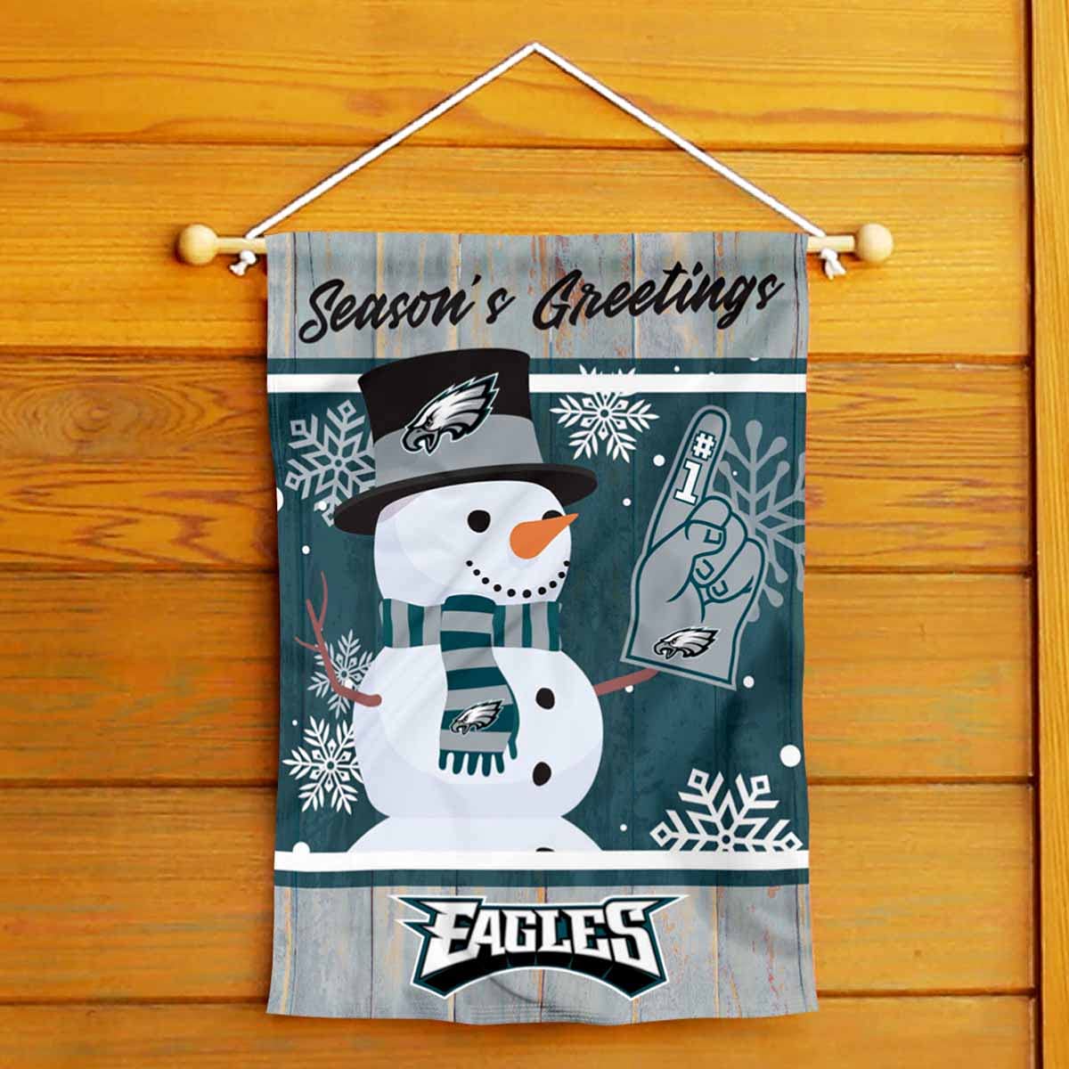Philadelphia Eagles Holiday Winter Snow Garden Flag Double Sided Banner - Sports Collectibles, Sports Memorabilia, Sports Fan Shop, Sports Gifts