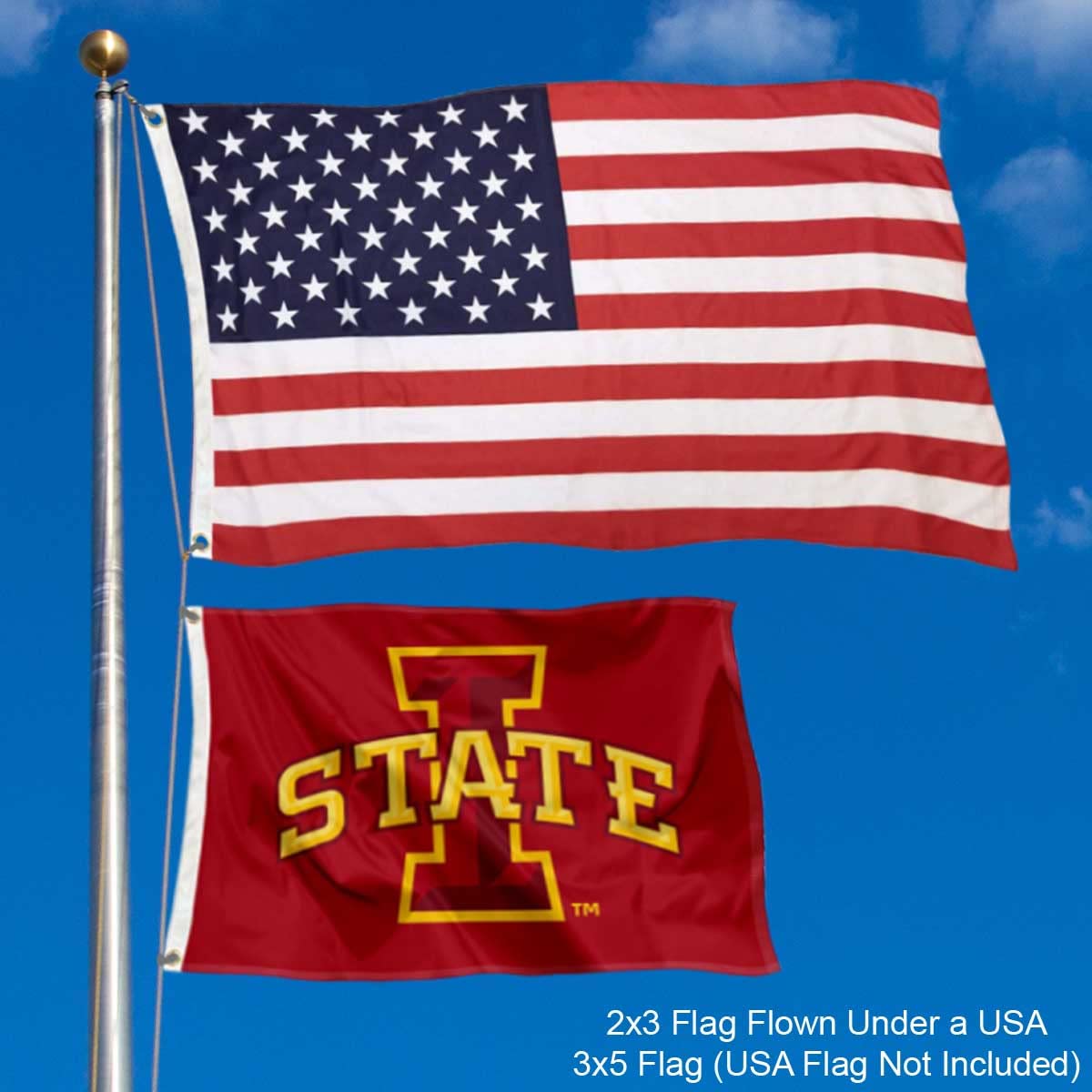 College Flags & Banners Co. Iowa State Cyclones Small 2x3 Foot Flag - Sports Collectibles, Sports Memorabilia, Sports Fan Shop, Sports Gifts