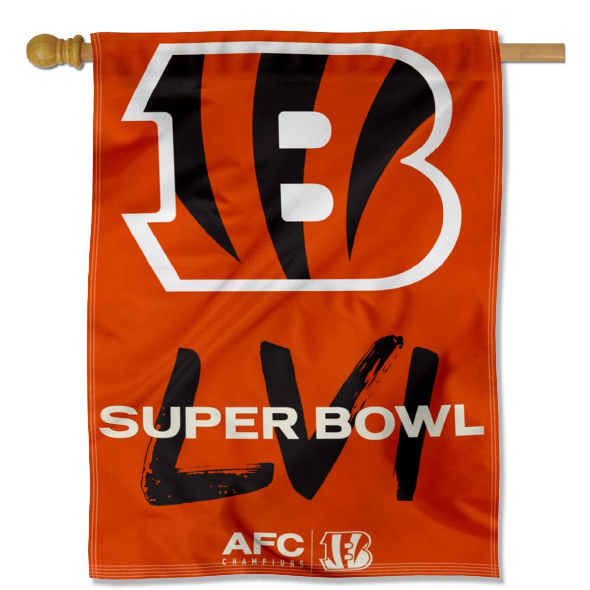 Cincinnati Bengals Super Bowl LVI AFC Champions House Banner Flag - Sports Collectibles, Sports Memorabilia, Sports Fan Shop, Sports Gifts