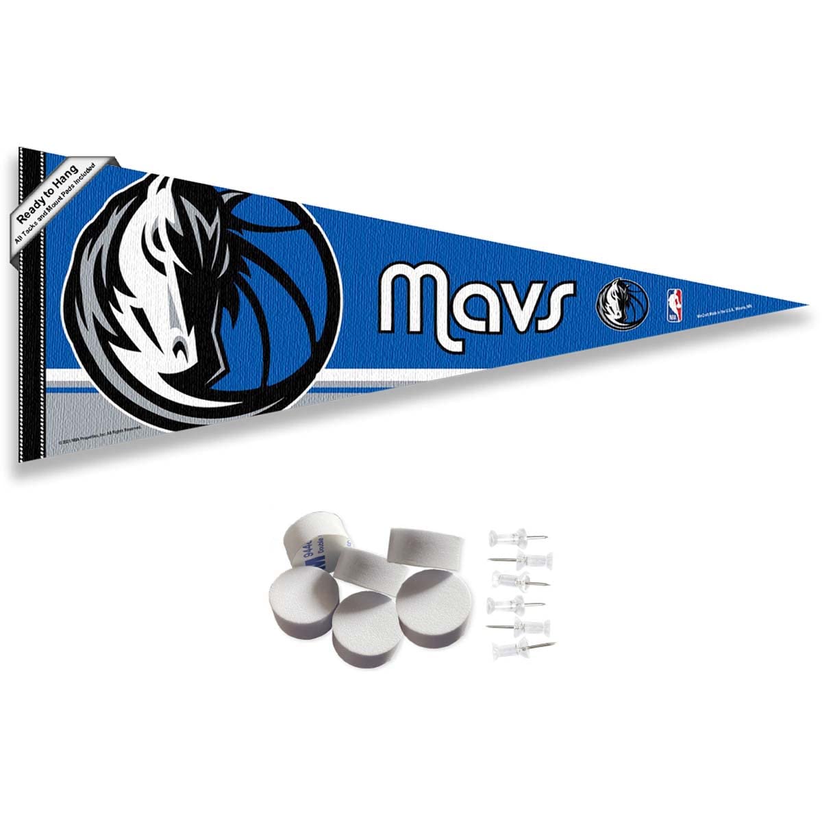 Dallas Mavericks Pennant Flag and Wall Tack Pads Mounts - Sports Collectibles, Sports Memorabilia, Sports Fan Shop, Sports Gifts