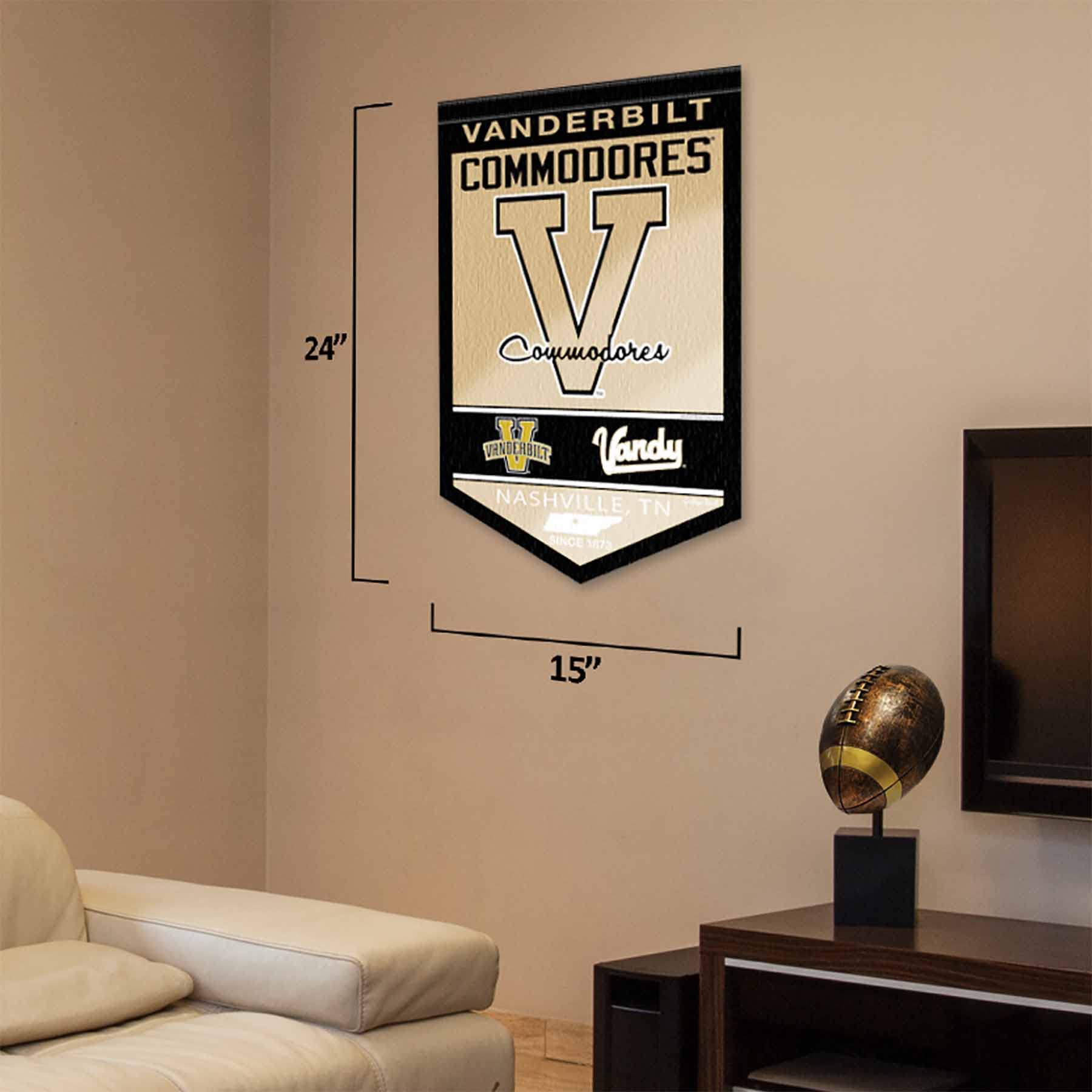 College Flags & Banners Co. Vanderbilt Commodores Heritage History Banner Pennant - Sports Collectibles, Sports Memorabilia, Sports Fan Shop, Sports Gifts