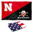College Flags & Banners Co. Nebraska Cornhuskers Divided Blackshirts and USA Flag 3x5 Set - Sports Collectibles, Sports Memorabilia, Sports Fan Shop, Sports Gifts