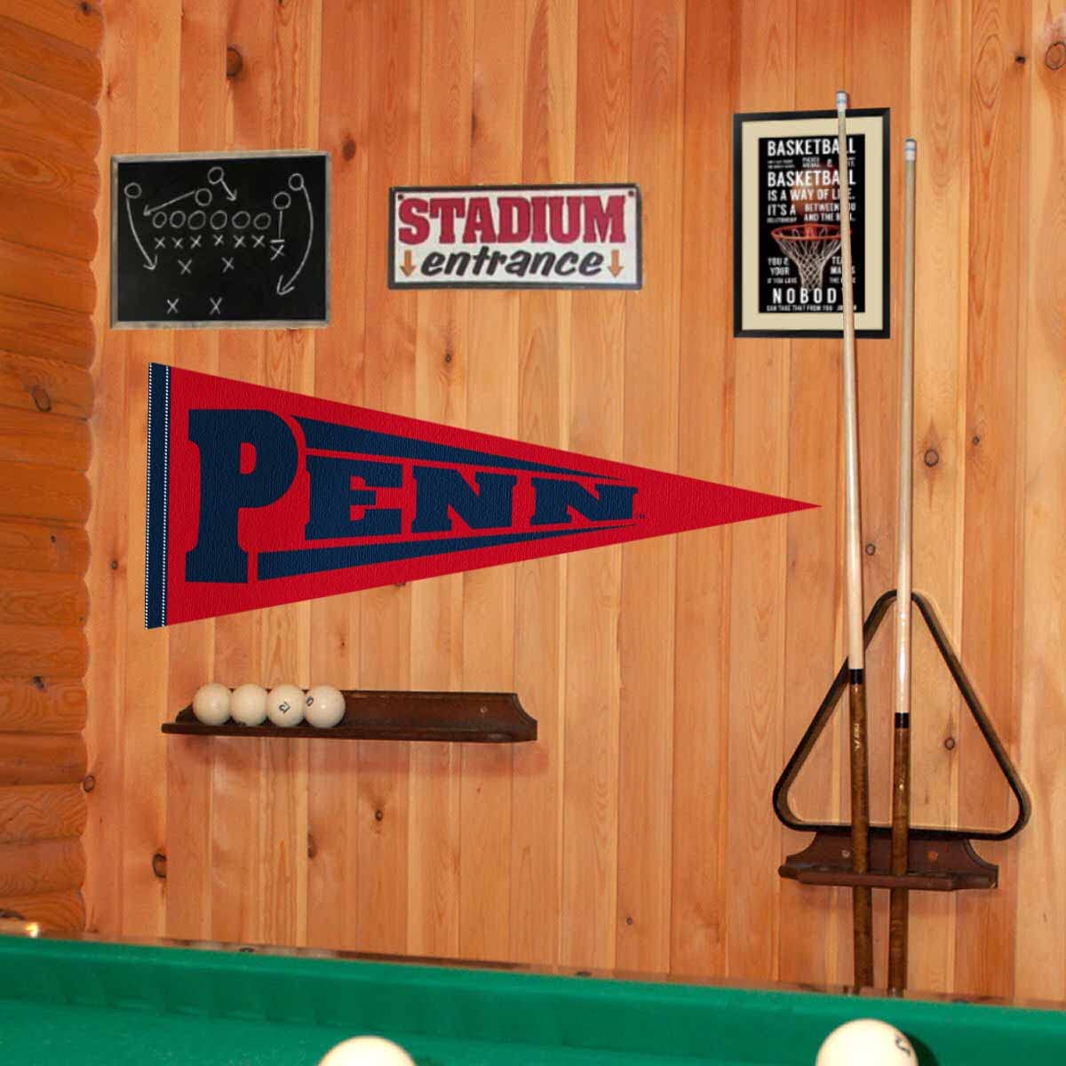 College Flags & Banners Co. Penn Quakers Pennant 12 in X 30 in Banner - Sports Collectibles, Sports Memorabilia, Sports Fan Shop, Sports Gifts