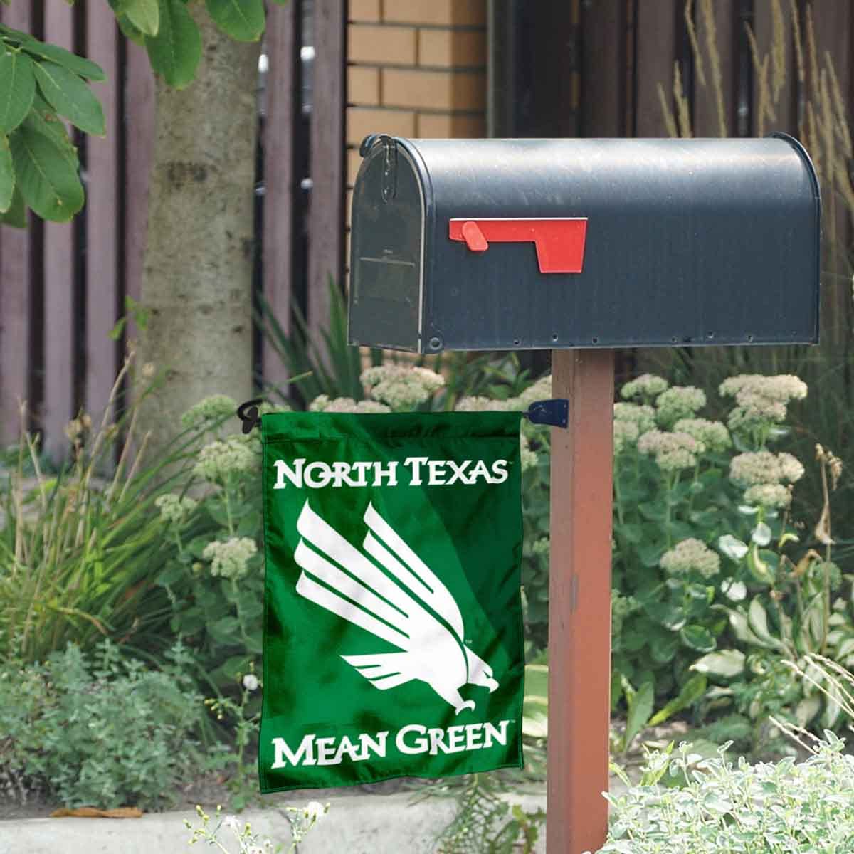 University of North Texas Garden Flag and Mailbox Post Pole Mount Holder Set - Sports Collectibles, Sports Memorabilia, Sports Fan Shop, Sports Gifts