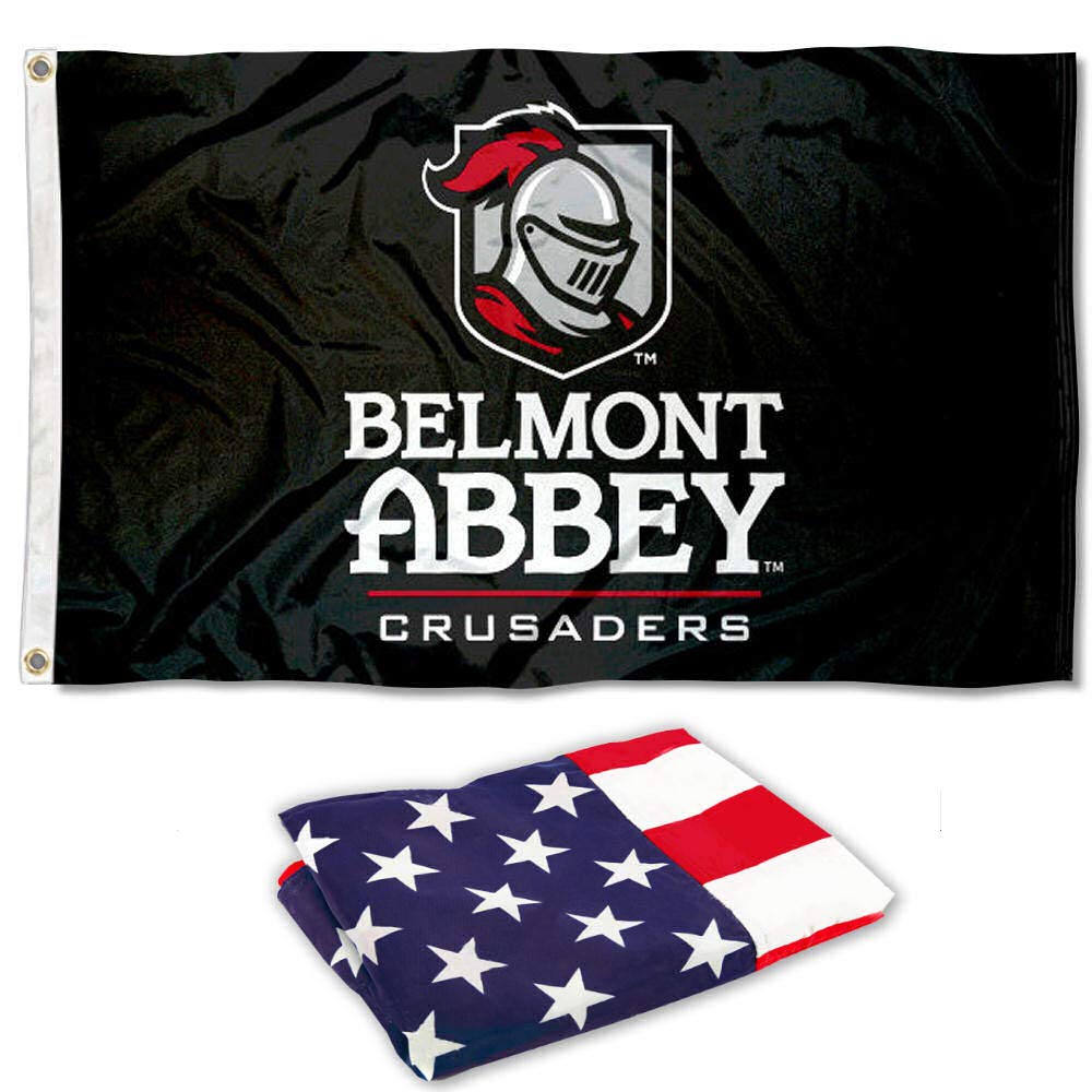 College Flags & Banners Co. Belmont Abbey and USA Flag 3x5 Set - Sports Collectibles, Sports Memorabilia, Sports Fan Shop, Sports Gifts