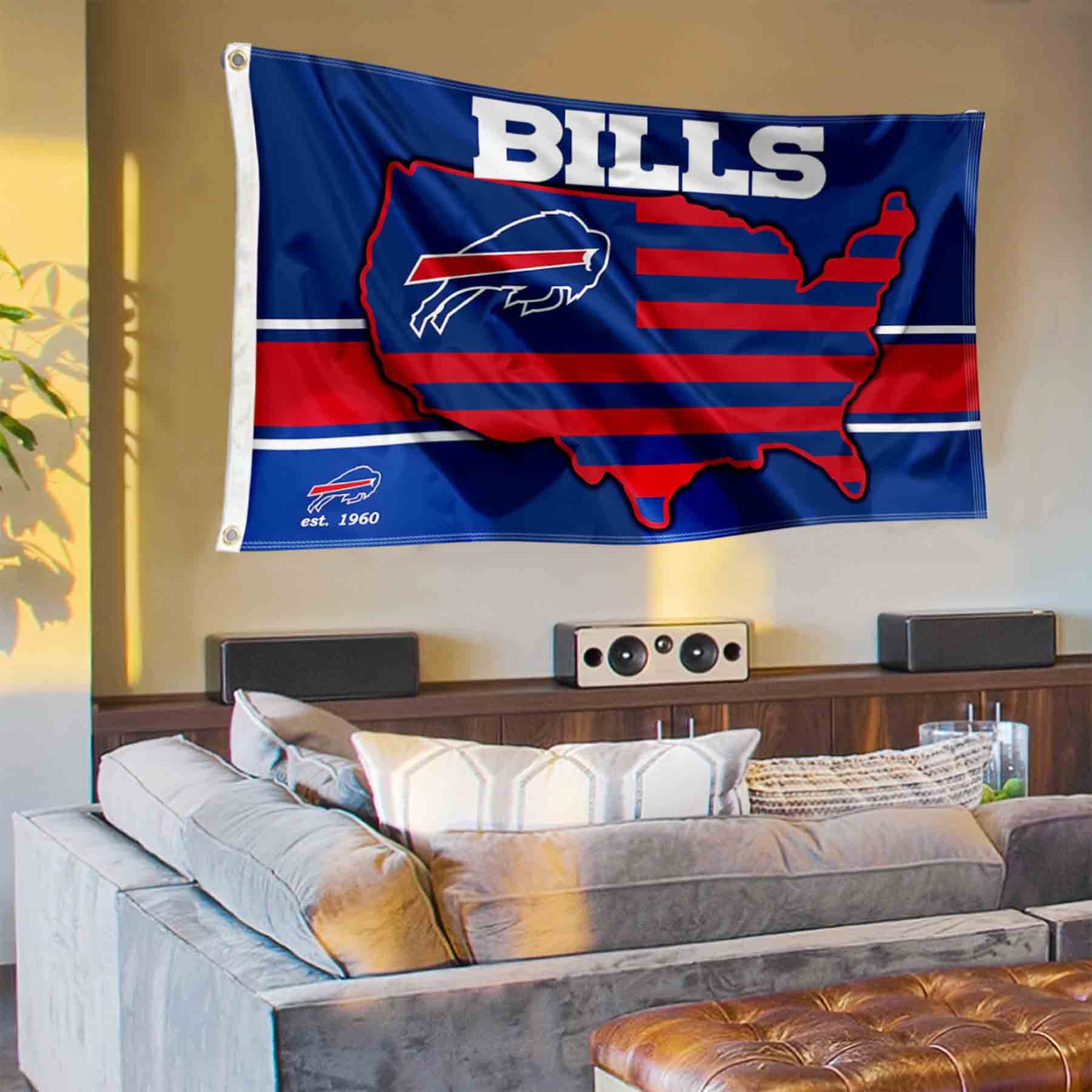 Buffalo Bills USA Country Banner and Tapestry Wall Tack Pads - Sports Collectibles, Sports Memorabilia, Sports Fan Shop, Sports Gifts