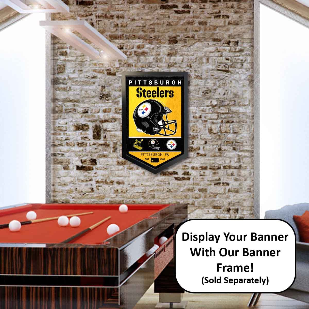 WinCraft Pittsburgh Steelers Heritage History Banner Pennant - Sports Collectibles, Sports Memorabilia, Sports Fan Shop, Sports Gifts