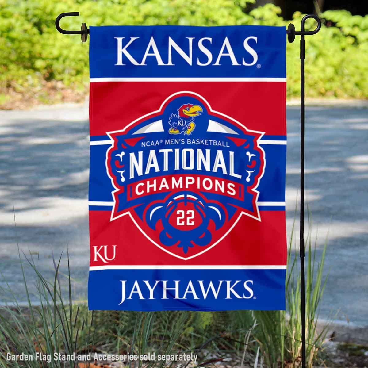 Kansas KU Jayhawks Official 2022 College National Basketball Champions Double Sided Garden Banner Flag - Sports Collectibles, Sports Memorabilia, Sports Fan Shop, Sports Gifts